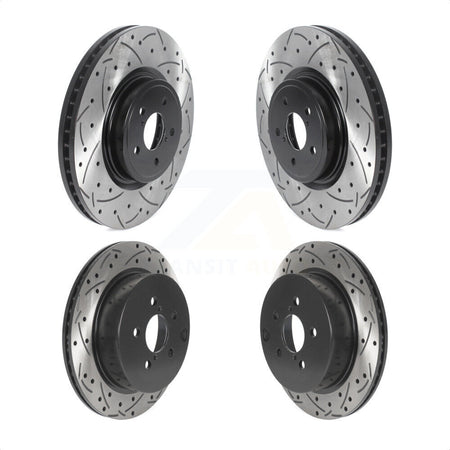 Front Rear Coated Drilled Slotted Disc Brake Rotors Kit For 2014-2018 Subaru Forester 2.0L KD-100475 by DS-One