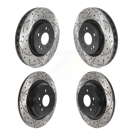 Front Rear Coated Drilled Slotted Disc Brake Rotors Kit For Mercedes-Benz ML350 GLE350 ML250 GLE300d KD-100507 by DS-One