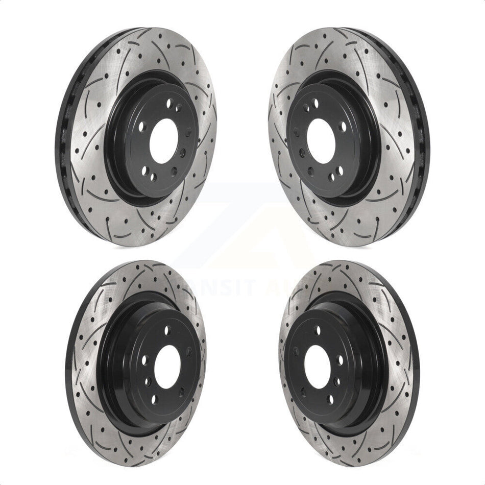 Front Rear Coated Drilled Slotted Disc Brake Rotors Kit For Mercedes-Benz ML350 GLE350 ML250 GLE300d KD-100507 by DS-One