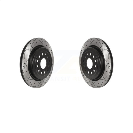 Rear Coated Drilled Slotted Disc Brake Rotors Pair For Ram 1500 KD-100525 by DS-One