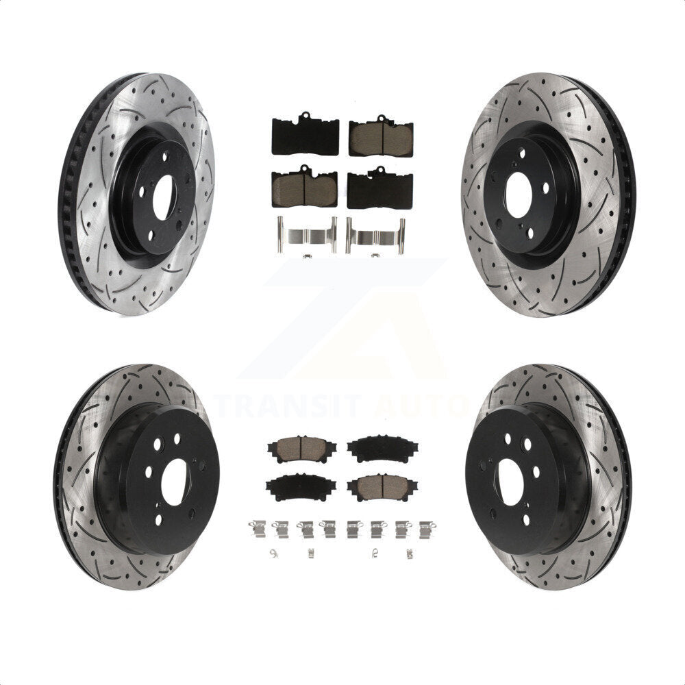 Front Rear Disc Brake Rotors And Ceramic Pads Kit (6Pc) For Lexus GS350 IS300 IS350 RC350 IS200t RC300 RC200t GS300 GS200t GS450h KDC-100001 by Transit Auto