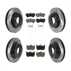 Front Rear Disc Brake Rotors And Ceramic Pads Kit (6Pc) For Porsche Cayenne Volkswagen Touareg With 330mm Diameter Rotor KDC-100002