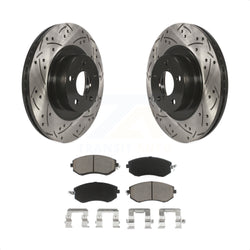 Front Coated Drilled Slotted Disc Brake Rotors And Ceramic Pads Kit For Subaru Forester Impreza Outback XV Crosstrek Legacy Scion FR-S BRZ Toyota 86 KDC-100012
