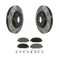 Front Coated Drilled Slotted Disc Brake Rotors And Ceramic Pads Kit For Honda Accord HR-V KDC-100030
