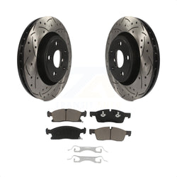 Front Coated Drilled Slotted Disc Brake Rotors And Ceramic Pads Kit For Jeep Grand Cherokee Dodge Durango WK KDC-100032