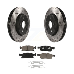 Front Coated Drilled Slotted Disc Brake Rotors And Ceramic Pads Kit For Jeep Grand Cherokee Dodge Durango KDC-100033
