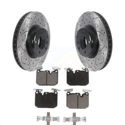 Front Coated Drilled Slotted Disc Brake Rotors And Ceramic Pads Kit For BMW 328i 428i 330i xDrive 335i Gran Coupe 228i 440i 340i M240i 435i ActiveHybrid 3 GT KDC-100040