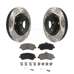 Front Coated Drilled Slotted Disc Brake Rotors And Ceramic Pads Kit For Mercedes-Benz GLK350 GLK250 KDC-100055