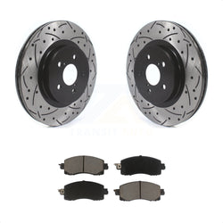Front Coated Drilled Slotted Disc Brake Rotors And Ceramic Pads Kit For Subaru Crosstrek Impreza KDC-100082