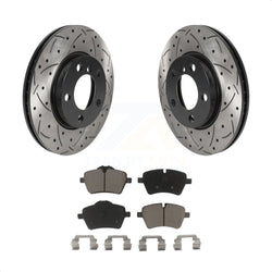 Front Coated Drilled Slotted Disc Brake Rotors And Ceramic Pads Kit For Mini Cooper Countryman Paceman KDC-100085
