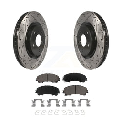 Front Coated Drilled Slotted Disc Brake Rotors And Ceramic Pads Kit For Nissan Rogue KDC-100097