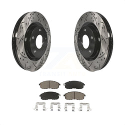 Front Coated Drilled Slotted Disc Brake Rotors And Ceramic Pads Kit For Nissan Sentra Juke KDC-100115