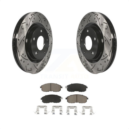 Front Coated Drilled Slotted Disc Brake Rotors And Ceramic Pads Kit For Nissan Sentra Juke KDC-100115 by Transit Auto