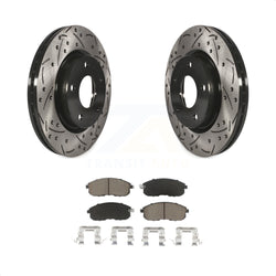 Front Coated Drilled Slotted Disc Brake Rotors And Ceramic Pads Kit For Nissan Sentra KDC-100117
