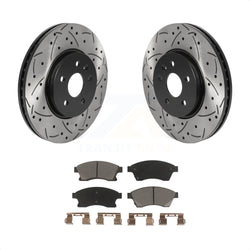 Front Coated Drilled Slotted Disc Brake Rotors And Ceramic Pads Kit For Chevrolet Buick Encore Trax Sonic KDC-100142