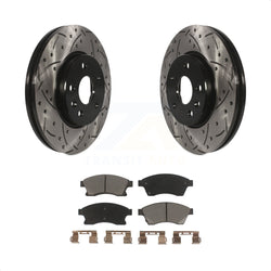 Front Coated Drilled Slotted Disc Brake Rotors And Ceramic Pads Kit For Chevrolet Cruze Sonic Limited KDC-100144