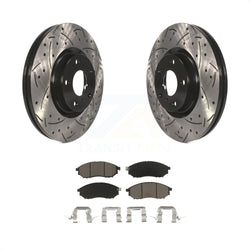 Front Coated Drilled Slotted Disc Brake Rotors And Ceramic Pads Kit For INFINITI Nissan G37 Murano G35 M35 370Z 350Z EX35 M37 QX70 G25 Q70 Q70L M45 Q40 QX50 M56 EX37 M35h KDC-100146