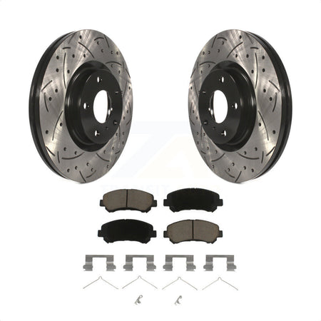 Front Coated Drilled Slotted Disc Brake Rotors And Ceramic Pads Kit For Nissan Maxima KDC-100171 by Transit Auto