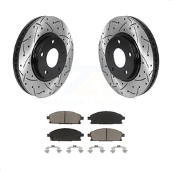 Front Coated Drilled Slotted Disc Brake Rotors And Ceramic Pads Kit For 2004-2009 Nissan Quest KDC-100172