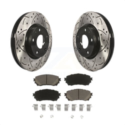 Front Coated Drilled Slotted Disc Brake Rotors And Ceramic Pads Kit For Mazda 6 KDC-100177