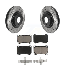 Front Coated Drilled Slotted Disc Brake Rotors And Ceramic Pads Kit For Hyundai Genesis KDC-100186