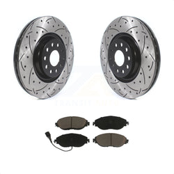 Front Coated Drilled Slotted Disc Brake Rotors And Ceramic Pads Kit For Volkswagen Tiguan Jetta GTI Audi Golf R S3 Q3 Arteon KDC-100201