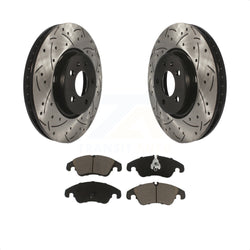 Front Coated Drilled Slotted Disc Brake Rotors And Ceramic Pads Kit For Audi A4 Q5 A5 Quattro A7 allroad A6 S5 KDC-100209