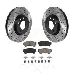 Front Coated Drilled Slotted Disc Brake Rotors And Ceramic Pads Kit For Ford Fusion Mazda 6 Lincoln MKZ Mercury Milan Zephyr KDC-100219