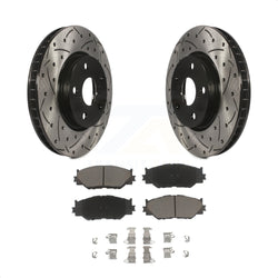 Front Coated Drilled Slotted Disc Brake Rotors And Ceramic Pads Kit For Lexus IS250 KDC-100254