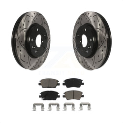Front Coated Drilled Slotted Disc Brake Rotors And Ceramic Pads Kit For Chevrolet Cruze Volt Bolt EV EUV KDC-100270