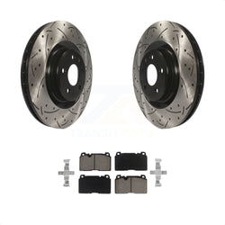 Front Coated Drilled Slotted Disc Brake Rotors And Ceramic Pads Kit For Audi Q5 KDC-100274