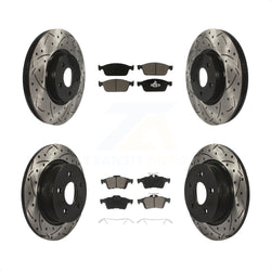 Front Rear Coated Drilled Slotted Disc Brake Rotors And Ceramic Pads Kit For Ford Escape Connect KDC-100322
