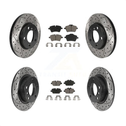 Front Rear Coated Drilled Slotted Disc Brake Rotors And Ceramic Pads Kit For Mini Cooper Countryman Paceman KDC-100374