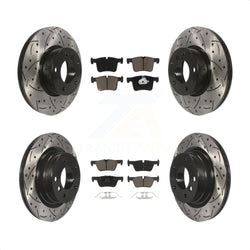 Front Rear Coated Drilled Slotted Disc Brake Rotors And Ceramic Pads Kit For BMW 328i 320i 428i 228i 230i 328d xDrive KDC-100402