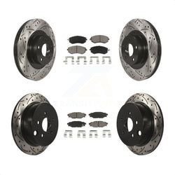 Front Rear Coated Drilled Slotted Disc Brake Rotors And Ceramic Pads Kit For Subaru Forester XV Crosstrek With 292mm Diameter Rotor KDC-100444