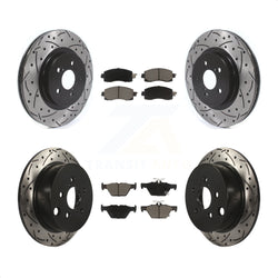 Front Rear Coated Drilled Slotted Disc Brake Rotors And Ceramic Pads Kit For Subaru Crosstrek KDC-100457
