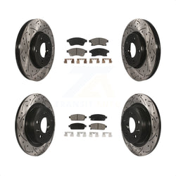 Front Rear Coated Drilled Slotted Disc Brake Rotors And Ceramic Pads Kit For Chevrolet Cruze Buick Verano Volt Orlando KDC-100472