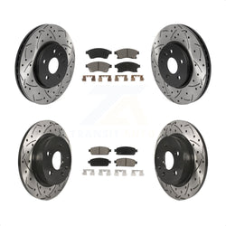 Front Rear Coated Drilled Slotted Disc Brake Rotors And Ceramic Pads Kit For Chevrolet Buick Encore Trax Sonic KDC-100473