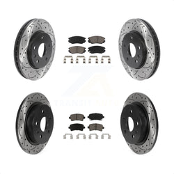 Front Rear Coated Drilled Slotted Disc Brake Rotors And Ceramic Pads Kit For Chevrolet Malibu Limited KDC-100501