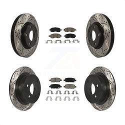 Front Rear Coated Drilled Slotted Disc Brake Rotors And Ceramic Pads Kit For Nissan Altima KDC-100589
