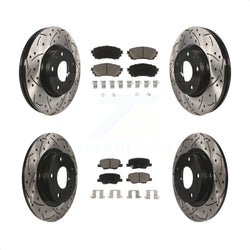 Front Rear Coated Drilled Slotted Disc Brake Rotors And Ceramic Pads Kit For Mazda 6 KDC-100604