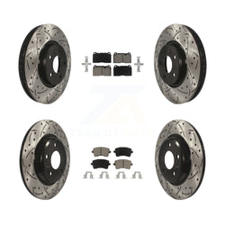 Front Rear Coated Drilled Slotted Disc Brake Rotors And Ceramic Pads Kit For Audi Q5 KDC-100660