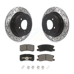 Rear Coated Drilled Slotted Disc Brake Rotors And Ceramic Pads Kit For Jeep Patriot Dodge Chrysler Compass Avenger 200 Mitsubishi Sebring Lancer Caliber Outlander Sport RVR KDC-100716