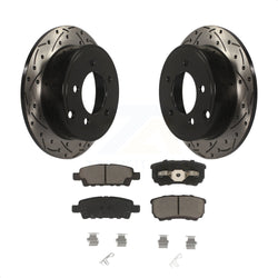 Rear Coated Drilled Slotted Disc Brake Rotors And Ceramic Pads Kit For Jeep Dodge Patriot Chrysler Compass Avenger 200 Caliber Sebring Mitsubishi Lancer KDC-100717
