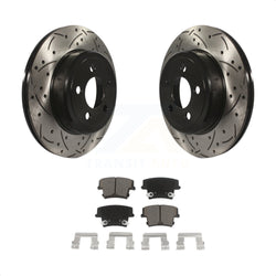 Rear Coated Drilled Slotted Disc Brake Rotors And Ceramic Pads Kit For Dodge Charger Chrysler 300 Challenger Magnum KDC-100722