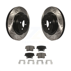 Rear Coated Drilled Slotted Disc Brake Rotors And Ceramic Pads Kit For Dodge Charger Magnum KDC-100723