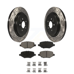 Rear Coated Drilled Slotted Disc Brake Rotors And Ceramic Pads Kit For Ford Explorer Taurus Flex Police Interceptor Sedan Lincoln MKT MKS Special Service KDC-100731