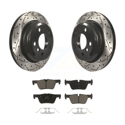 Rear Coated Drilled Slotted Disc Brake Rotors And Ceramic Pads Kit For BMW 328i xDrive 320i 330i 428i 430i Gran Coupe GT 328d KDC-100734