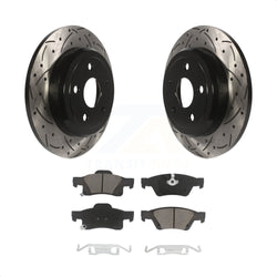 Rear Coated Drilled Slotted Disc Brake Rotors And Ceramic Pads Kit For Jeep Grand Cherokee Dodge Durango KDC-100744