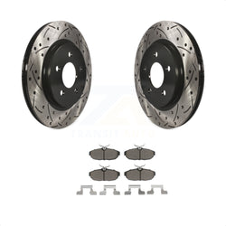 Rear Coated Drilled Slotted Disc Brake Rotors And Ceramic Pads Kit For Ford Mustang KDC-100752